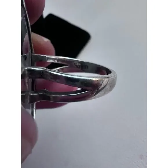 SAJEN WINDOW DRUSY FOREST SAJEN SILVER COLLECTION PLATINUM OVER SILVER RING - Picture 6 of 10